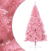 Albero di Natale Artificiale a Met¨¤-Albero Natalizio con Supporto Rosa 210cm PVC