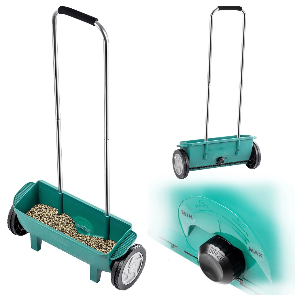 Seminatrice manuale per ortaggi ed erba KADAX, spandiconcime e sale per semi, 12 litri