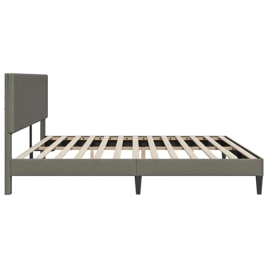 Letto matrimoniale | Letto per adulti | Struttura del letto Grigio Chiaro 200 x 200 cm Tessuto in Cords