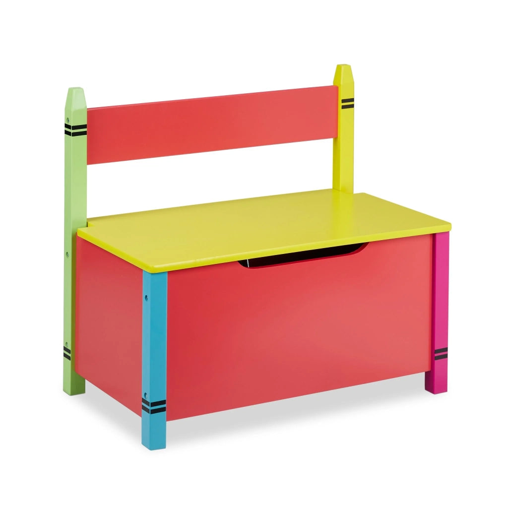 Panchina contenitore seduta pratica camera per bambini 90 x 40 x 40 cm design colorato in legno multicolore 13_0011113