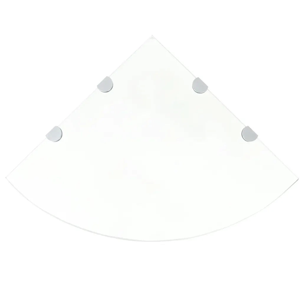 Scaffale Angolare con Supporto Cristallo Vetro Chiaro 45x45 cm 243854