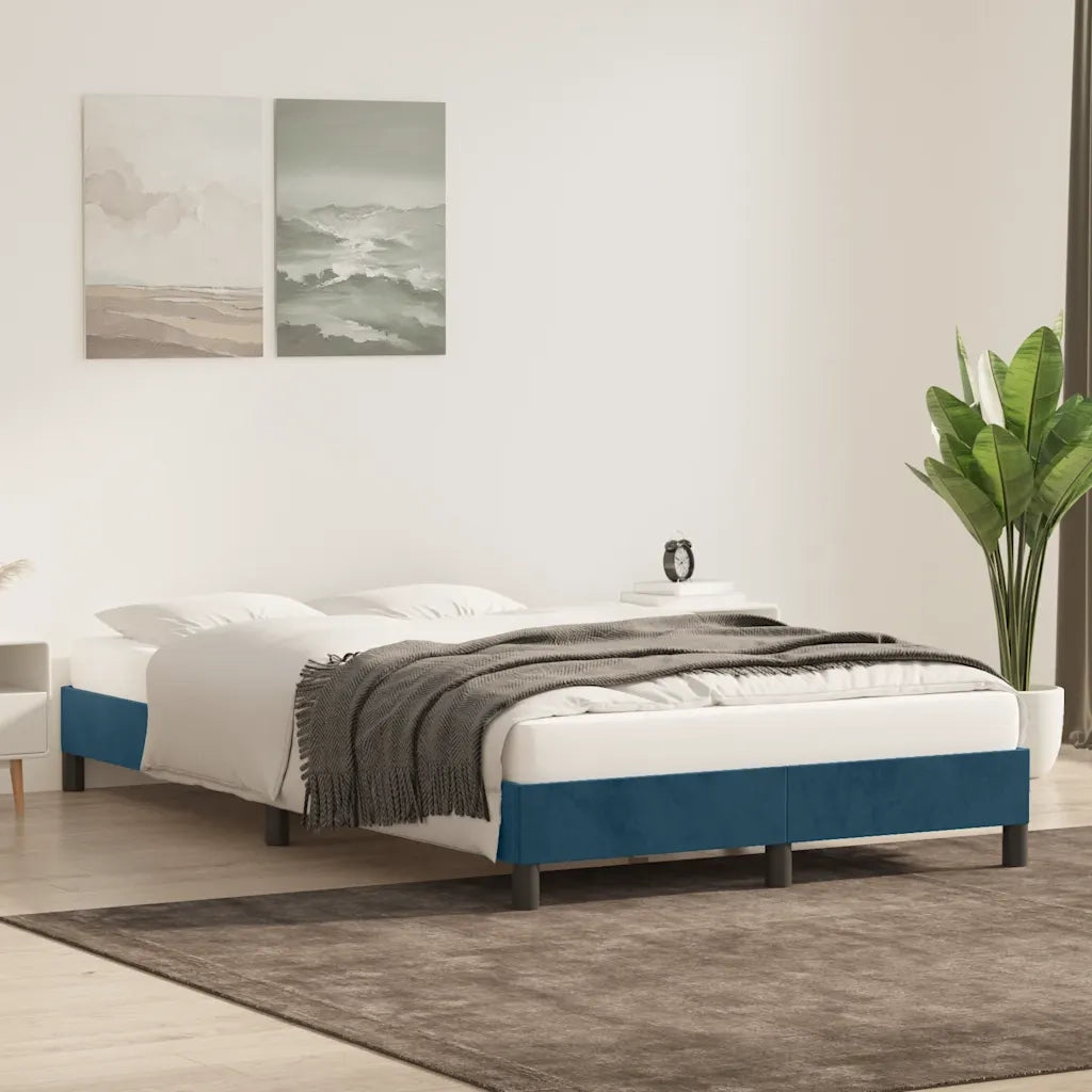 Giroletto senza Materasso Blu Scuro 120x210 cm Velluto 4101353