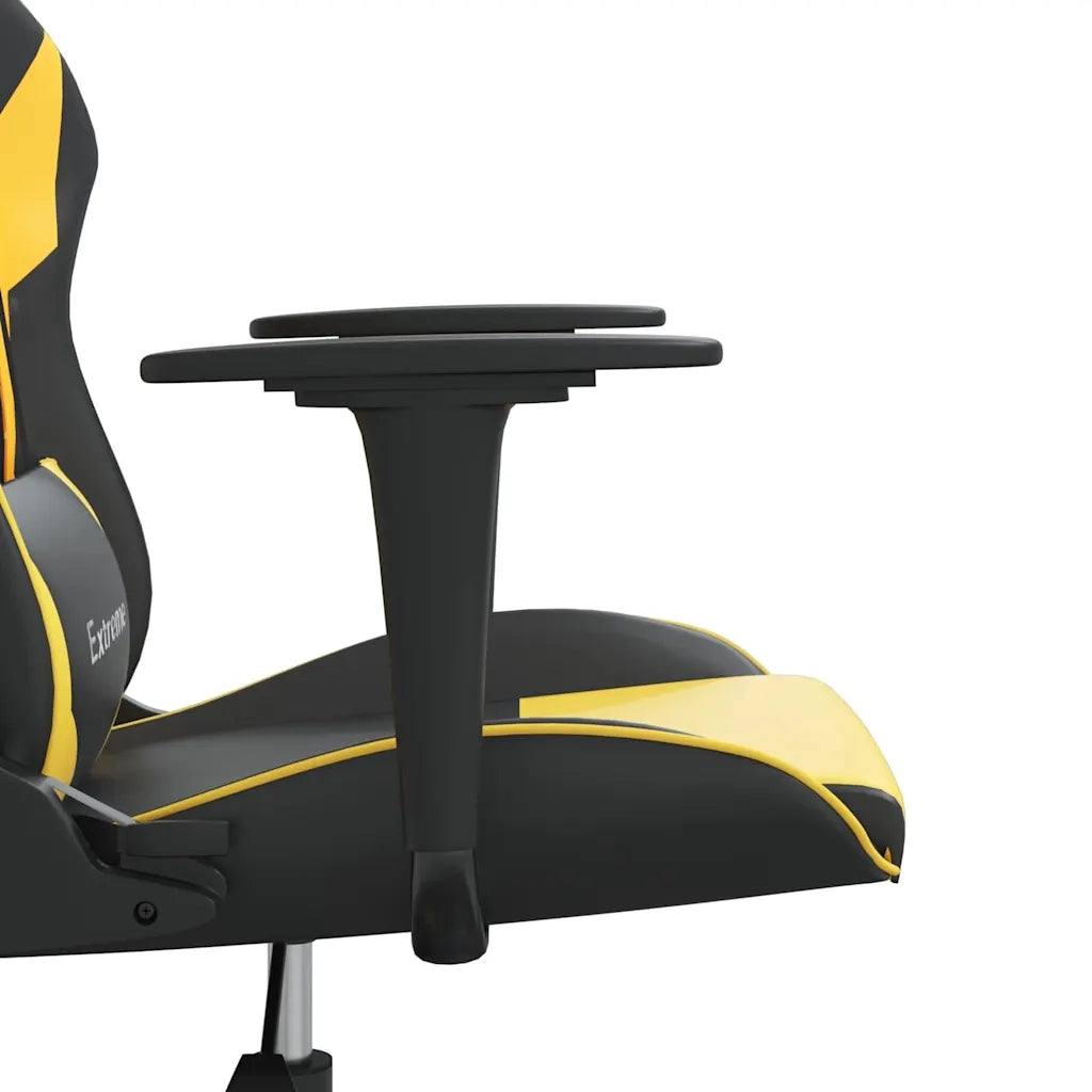 Sedia da Gaming Massaggiante Nero e Oro in Similpelle 345447