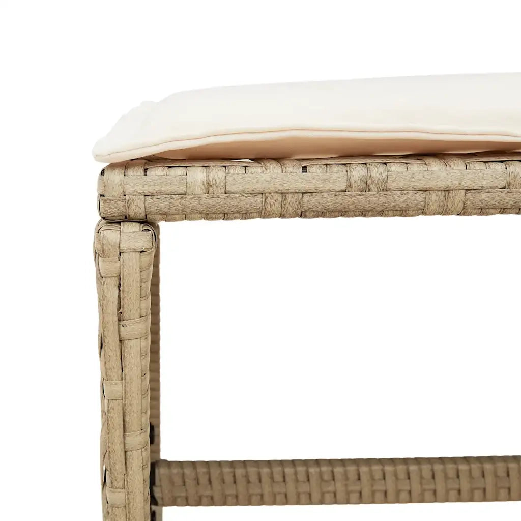 Set da Pranzo da Giardino 9 pz | Set Salotto da Giardino con Cuscini Beige in Polyrattan