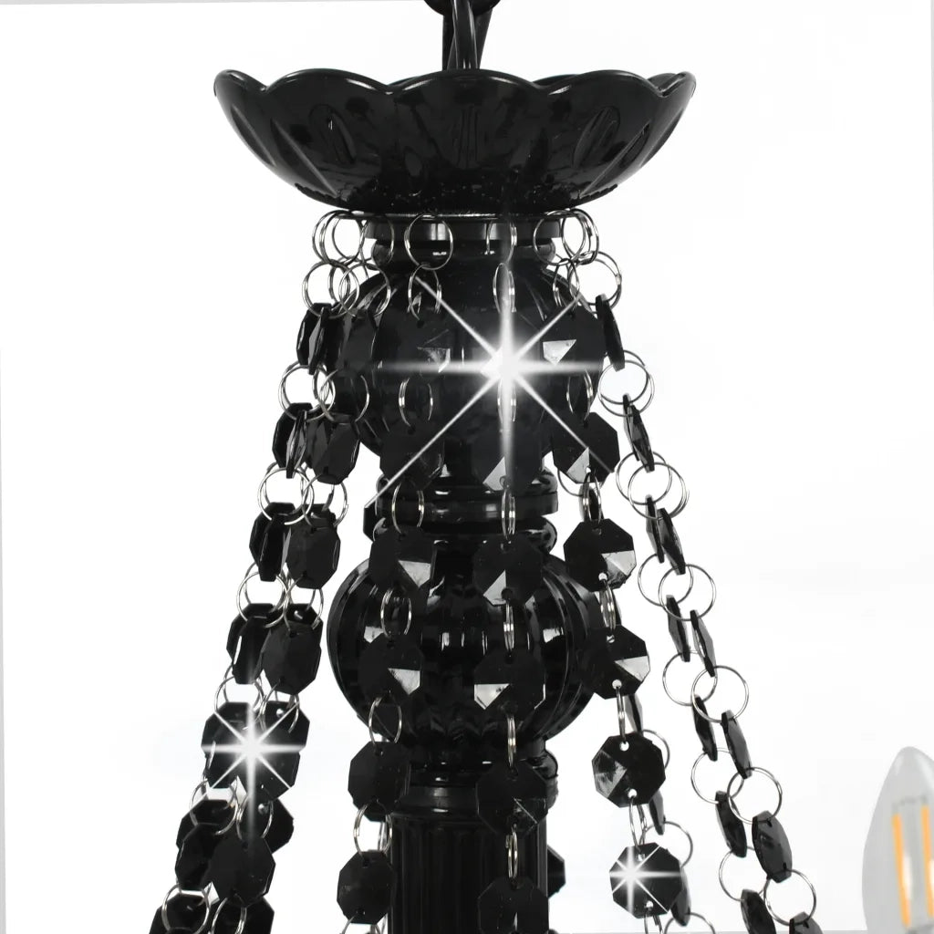 Elegante lampadario di design per interni 80 x 75 cm 12 lampadine atmosfera rilassante metallo nero 02_0046415