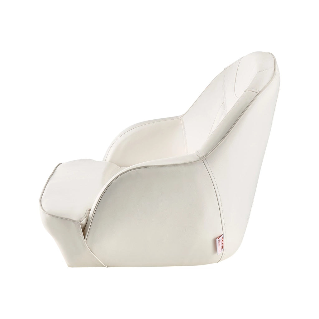 1 pz. AD75573 Sedile per Barca Ribaltabile Schienale Basso in Pelle Impermeabile Bianco Ergonomico e Resistente per Barche da Pesca Yacht 594x543x483