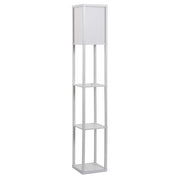 Lampada da Terra con Mensole ¨C Xylo ¨C Legno Bianco E27