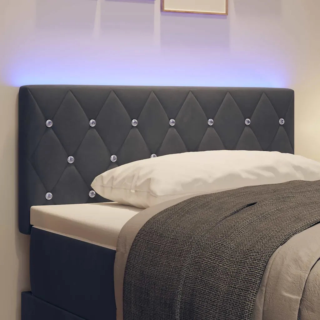 Testiera | Testata LED con strisce LED Grigio scuro 90 cm Velluto