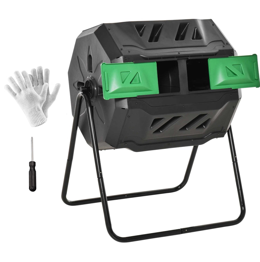 COMPOSTER A 2 CAMERE ROTANTE 160 L NERO