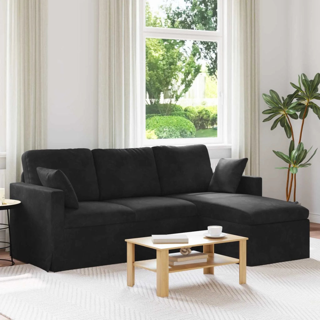 Divano Nero 198 x 134 x 80 cm Velluto 42024464