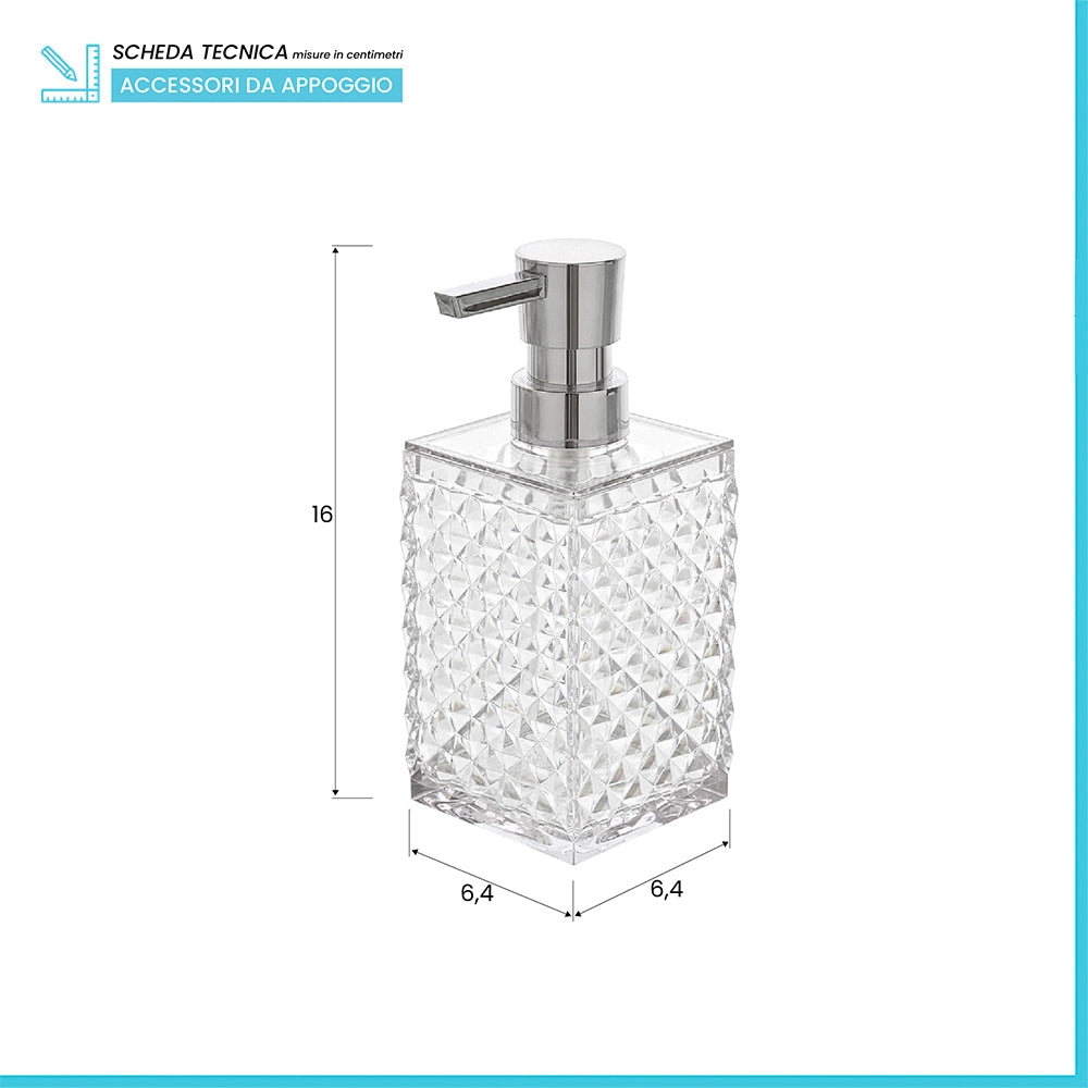 Dispenser Sapone Bianco Trasparente in Plastica AS