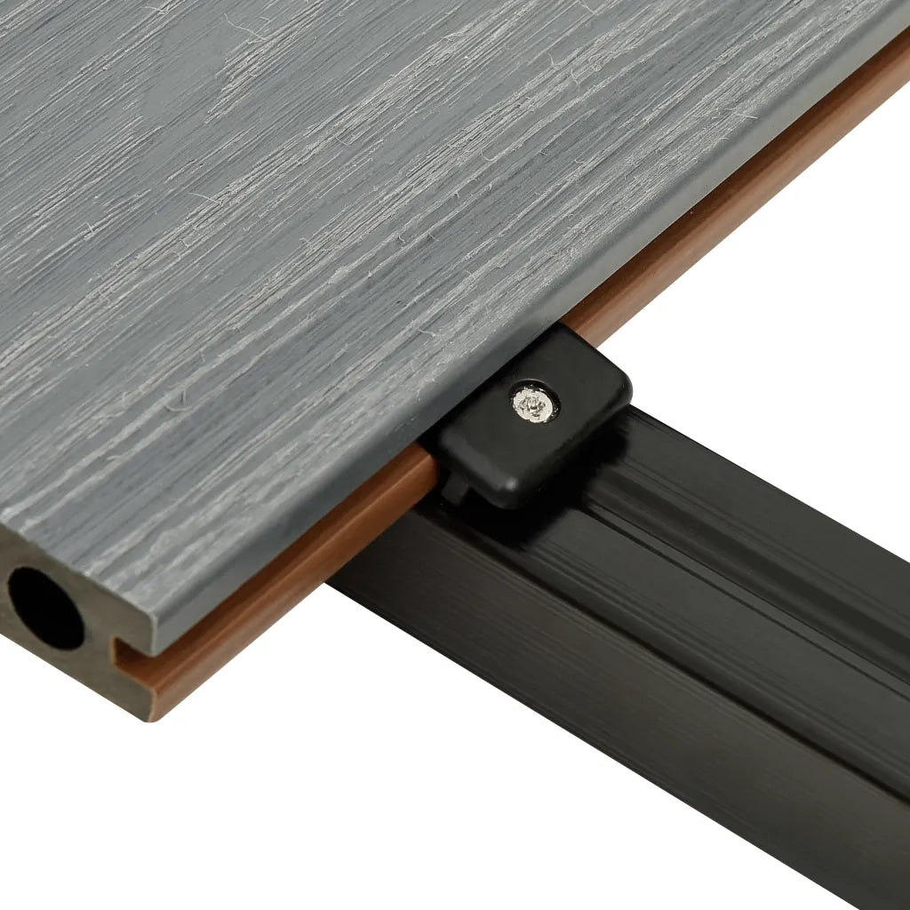 Listoni Decking WPC con Accessori Marroni e Grigi 36 m² 2,2 m 3070468