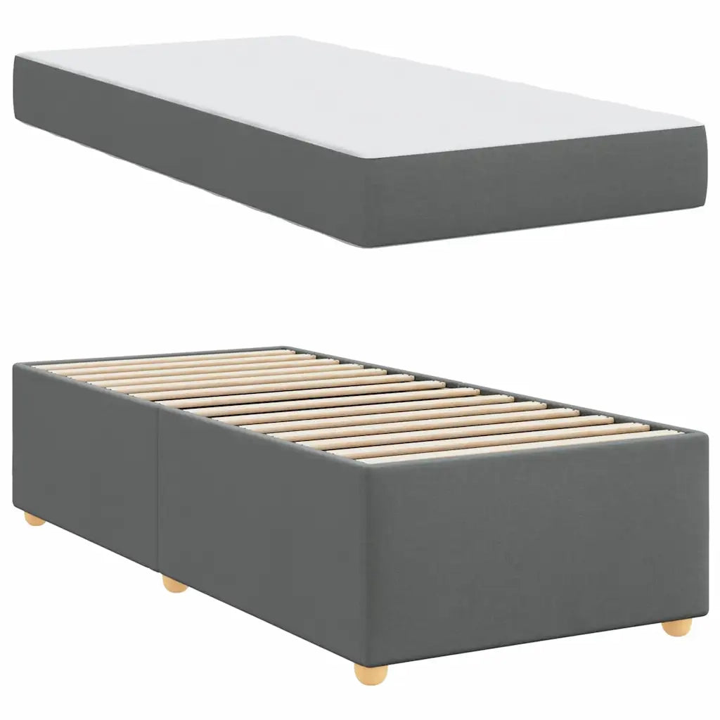 Letto singolo | Letto per adulti | Struttura del letto Grigio scuro 90 x 190 cm Tessuto