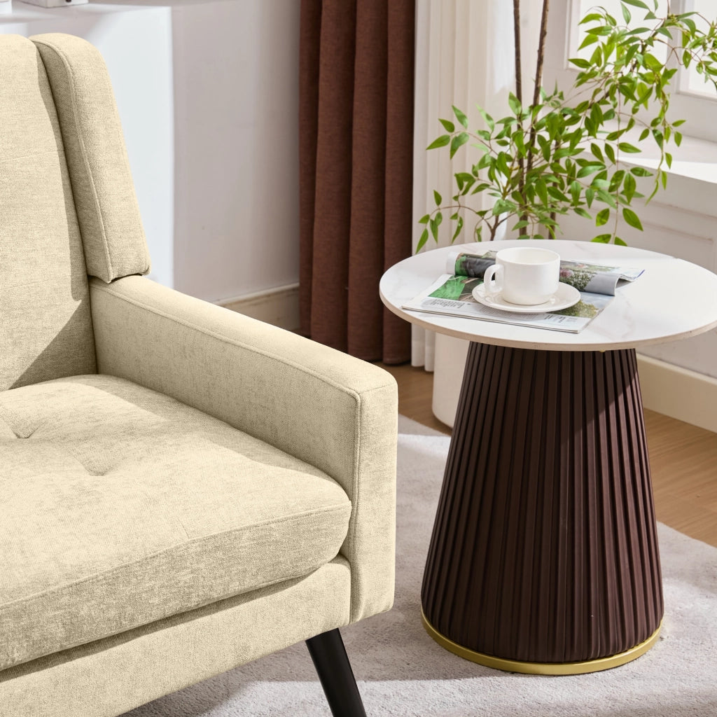 Poltrona 2 Pezzi con Imbottitura in Schiuma, Tessuto Beige