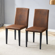 SEDIA da pranzo Set da 2 pezzi 90 cm marrone e nero in tessuto e metallo