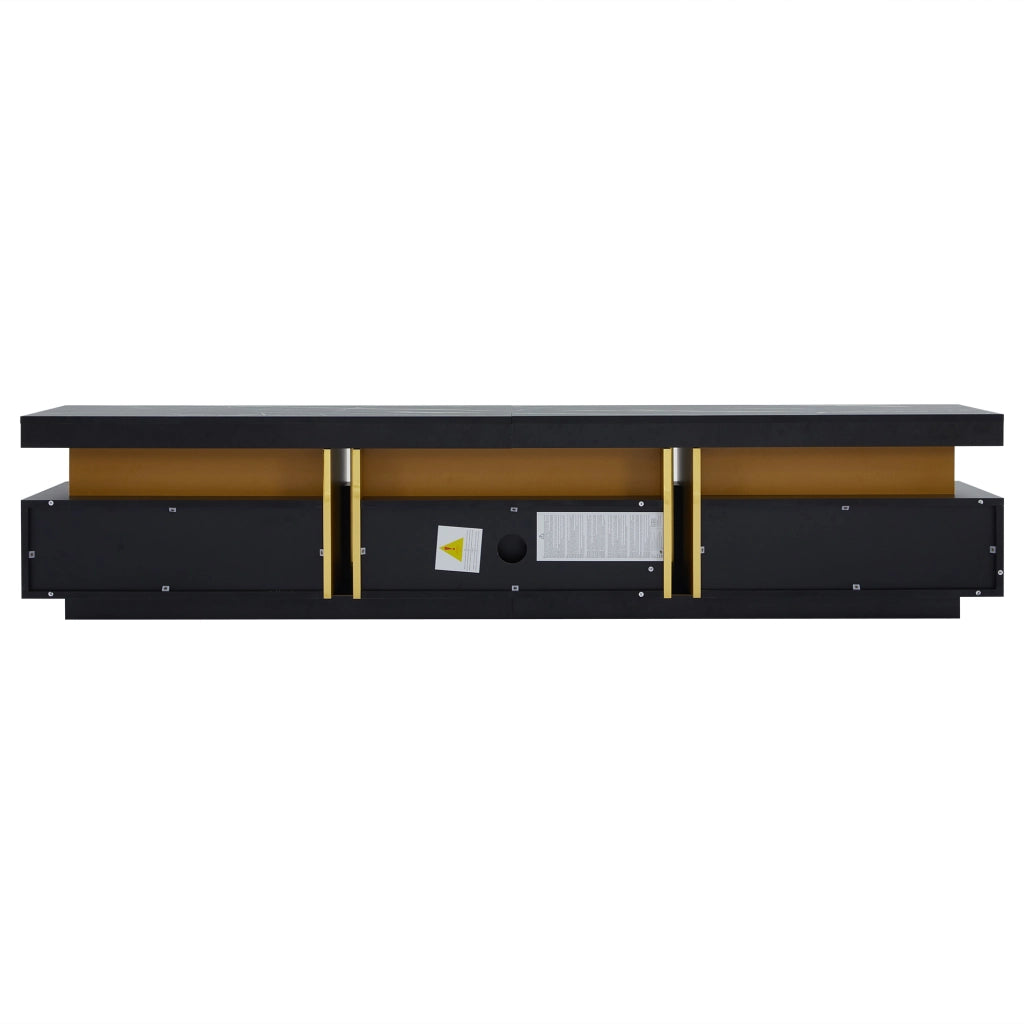 Mobile porta TV effetto marmo nero 200 cm