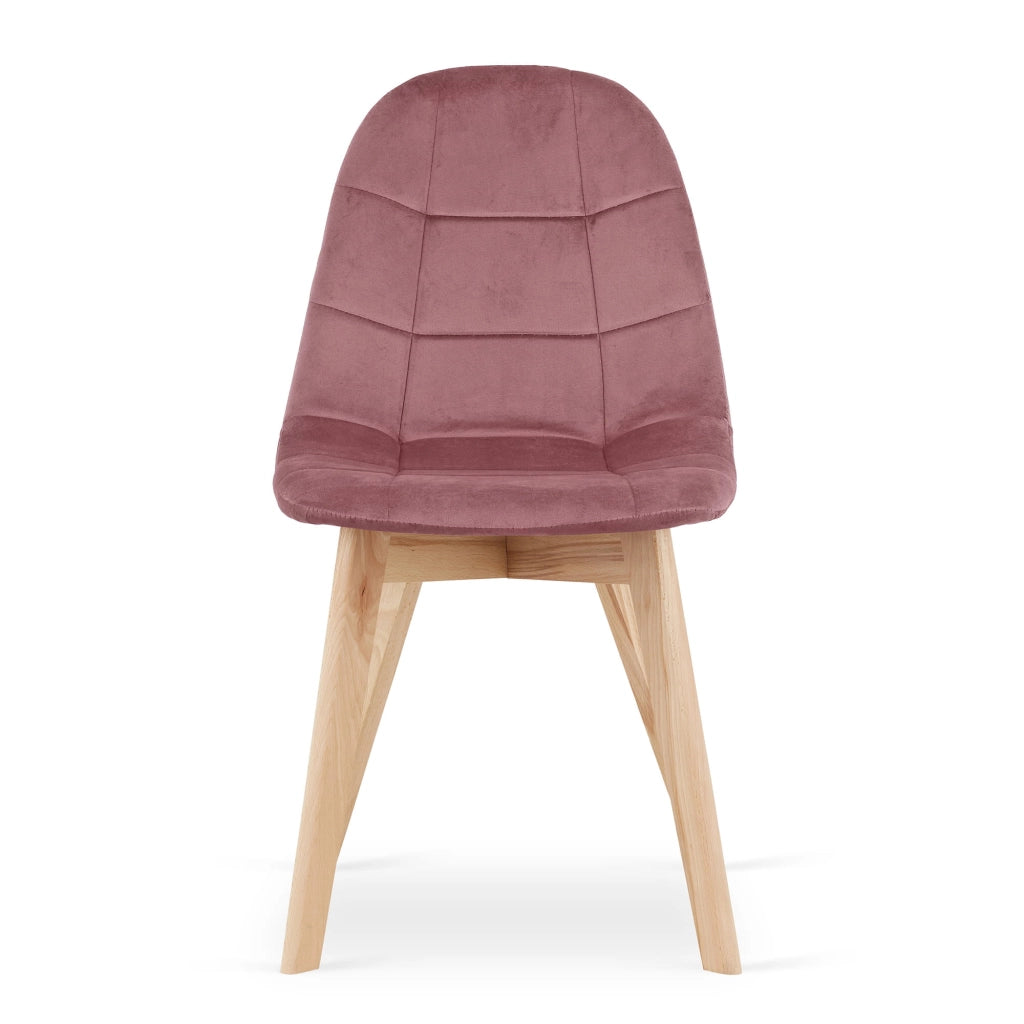 Sedia Valora NUUC in velluto rosa scuro, design ergonomico x2