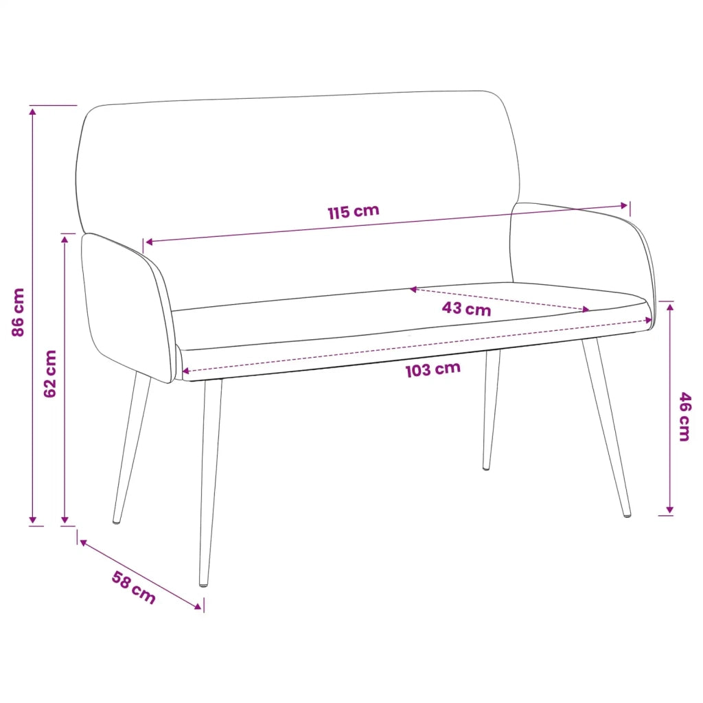 Divano 2 posti con gambe in metallo 2 posto Verde Scuro 42051048