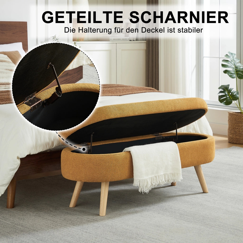 PANCA Contenitore 110 cm in Chenille Gialla