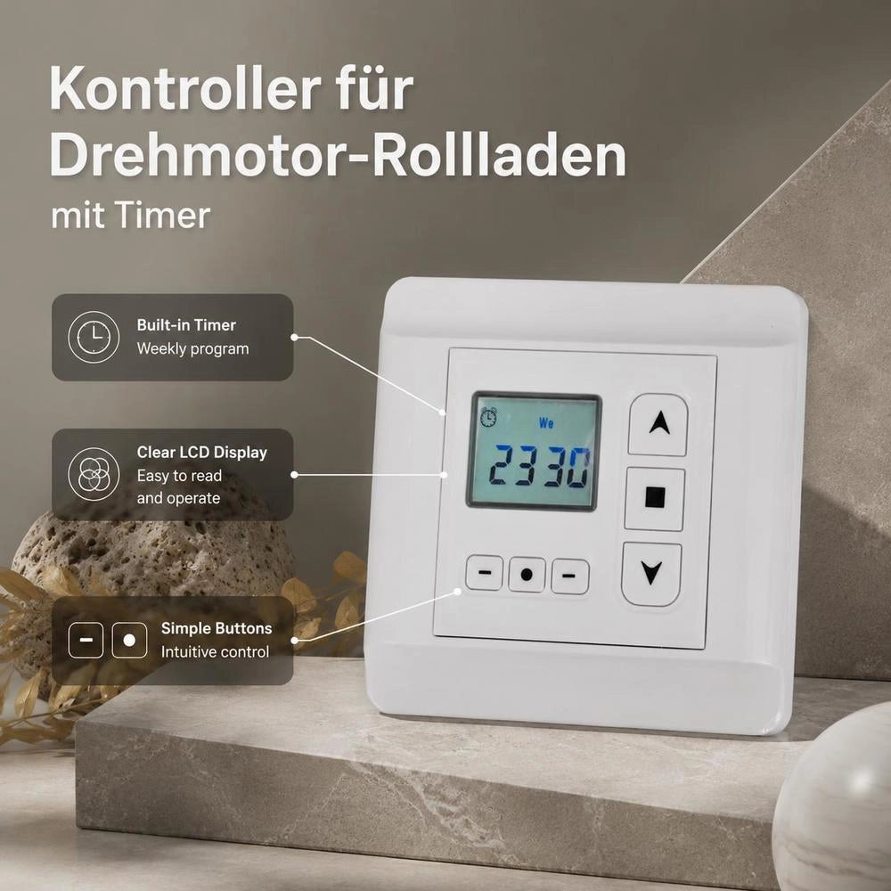 Controller For Rotary Motor Roller Shutters With Timer