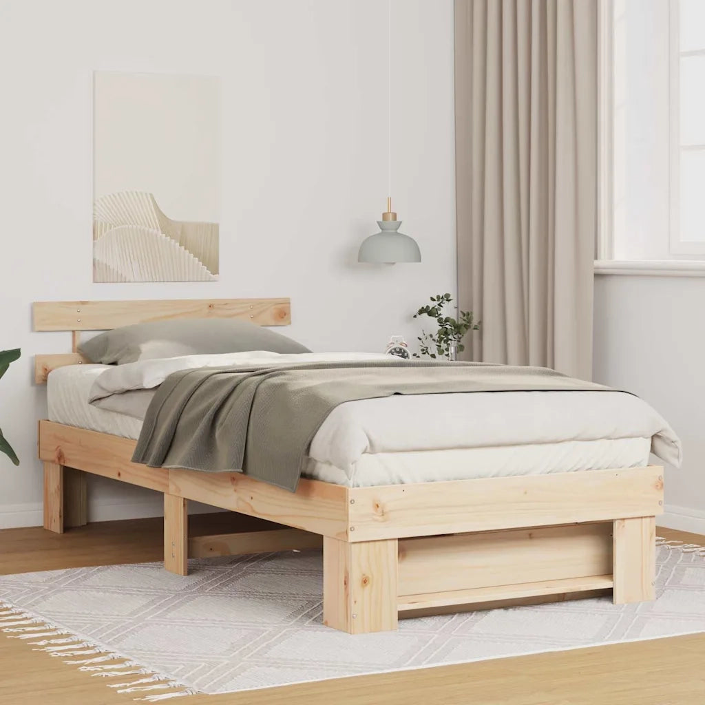 Letto singolo | Letto per adulti | Struttura del letto Marrone 100 x 200 cm Pino massello