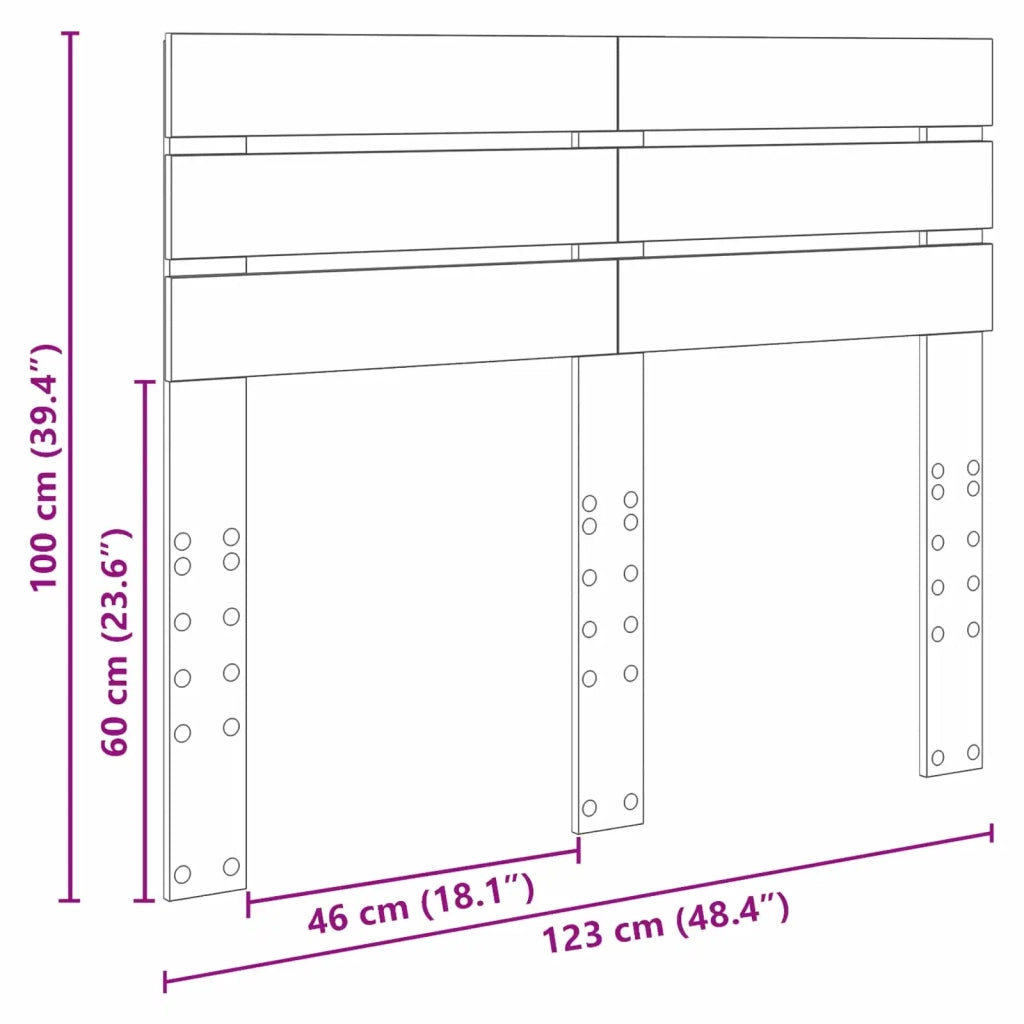 Testiera Grigio cemento Legno ingegnerizzato 888216
