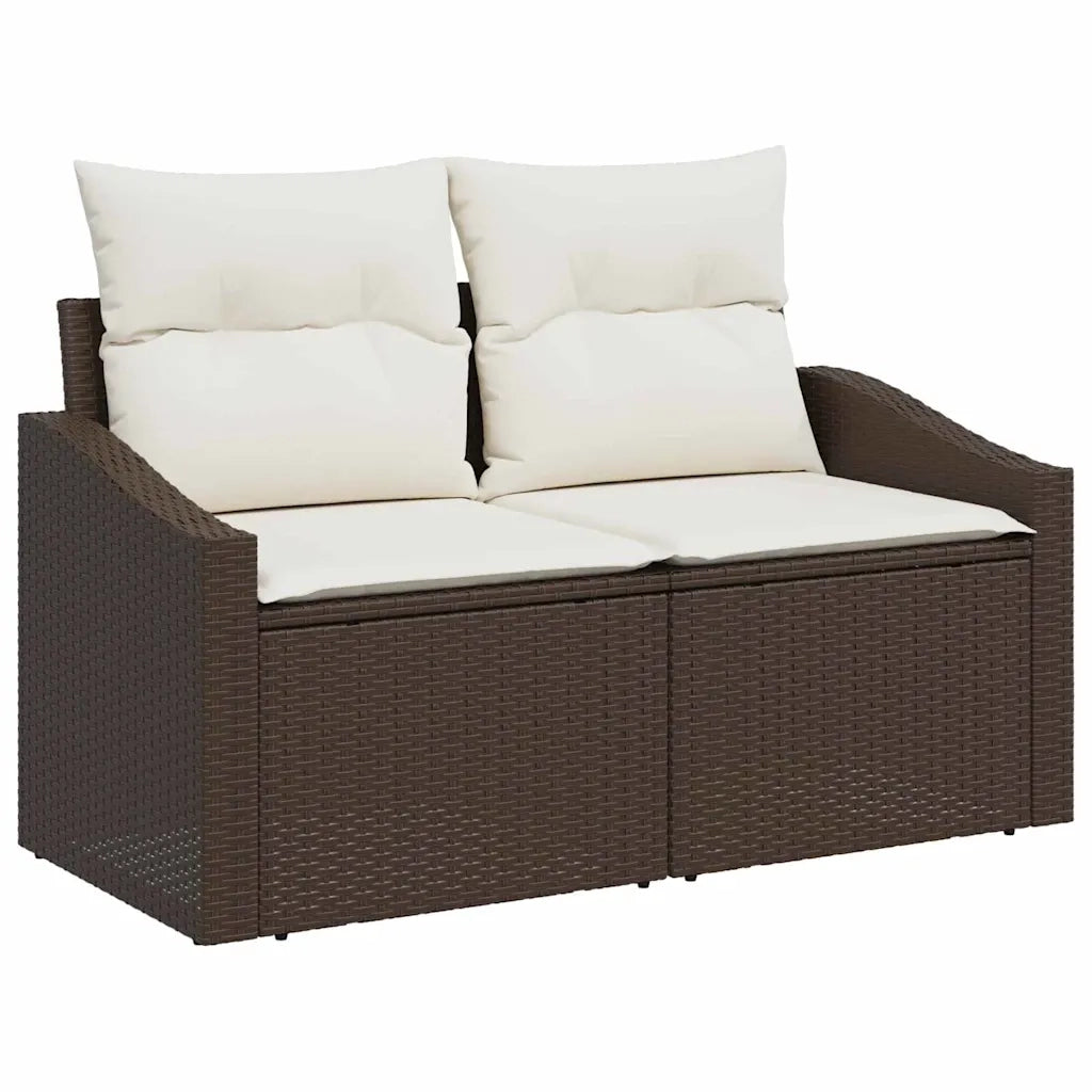 Set Divano da Giardino con cuscino 6 pcs Marrone e crema 3349004