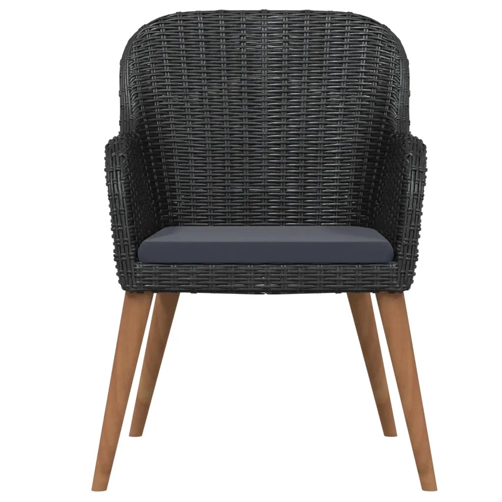 Set da Pranzo da Giardino 9 pz con Cuscini Nero 3099510