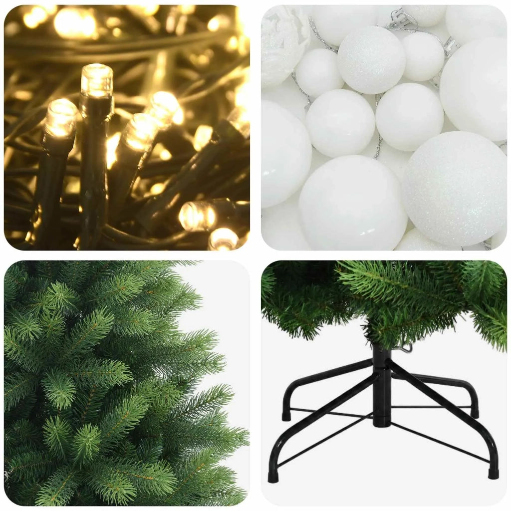 Albero di Natale Artificiale con Palline 120 cm 150 LED 3466087