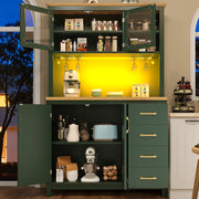 BUFFET 105,5x40x180 cm Verde in MDF con LED