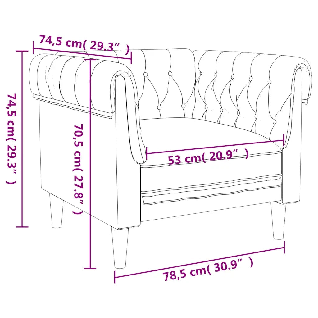 Poltrona | Sedia Relax Chesterfield Tortora in Tessuto