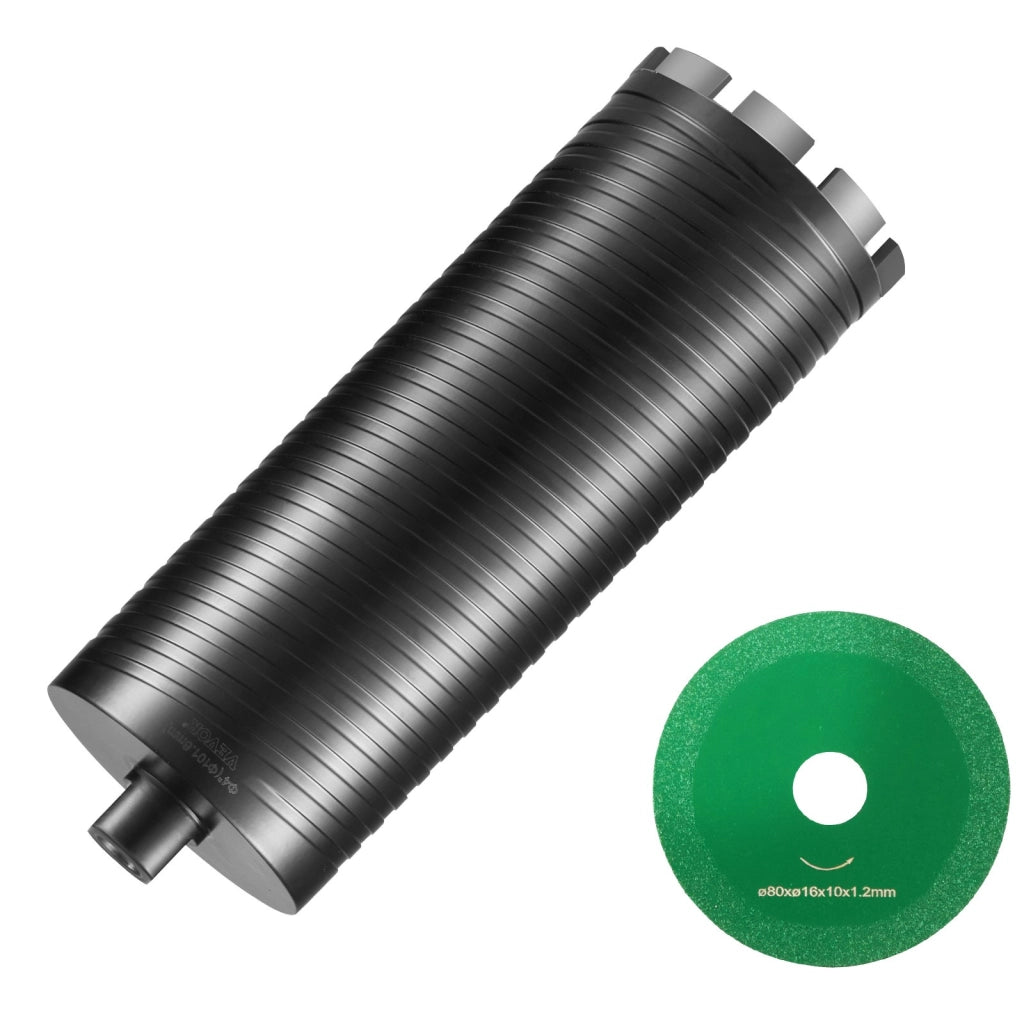 Punta per carotaggio a secco e umido da 101,6 mm per calcestruzzo e mattoni, robusta e resistente, profondita 241,3 mm, filettatura 5/8-11