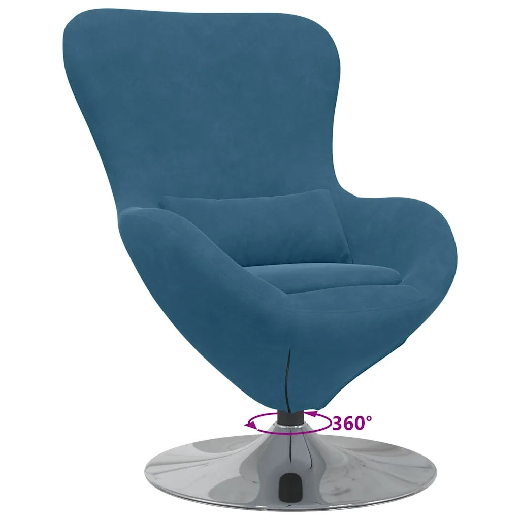Poltrona uovo Blu Velluto 42002723