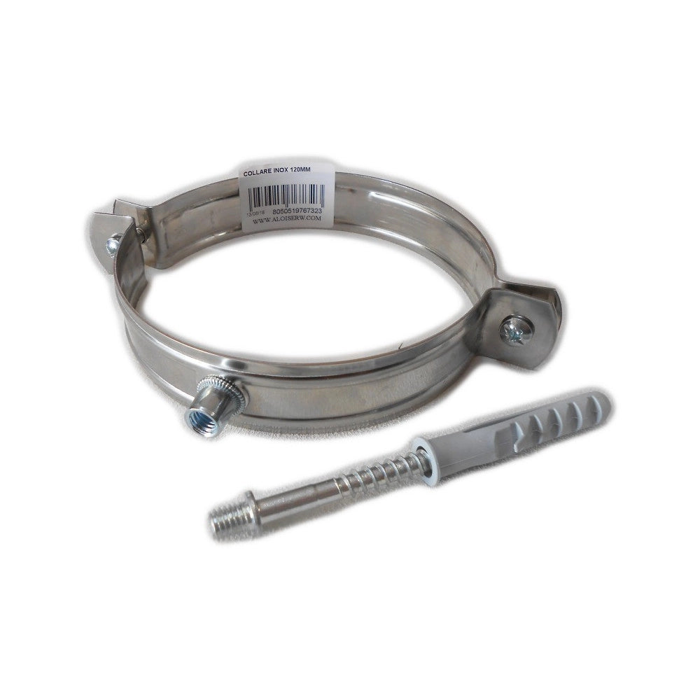 Collare fascetta murale inox 180mm spessore 8 decimi aisi 304
