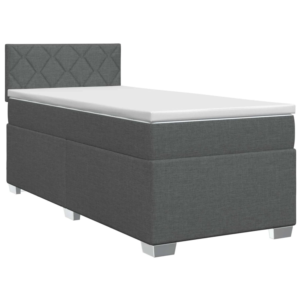 Letto box spring con materasso Grigio Scuro 100 x 200 cm 3450419