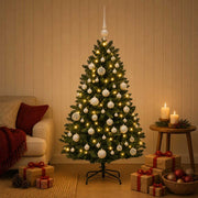 Albero di Natale artificiale verde scuro con palline 120 cm 3466111