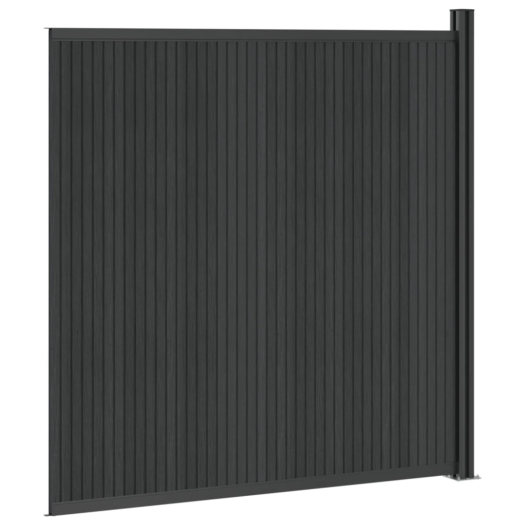 Pannello di Recinzione WPC e Alluminio Nero 42039054