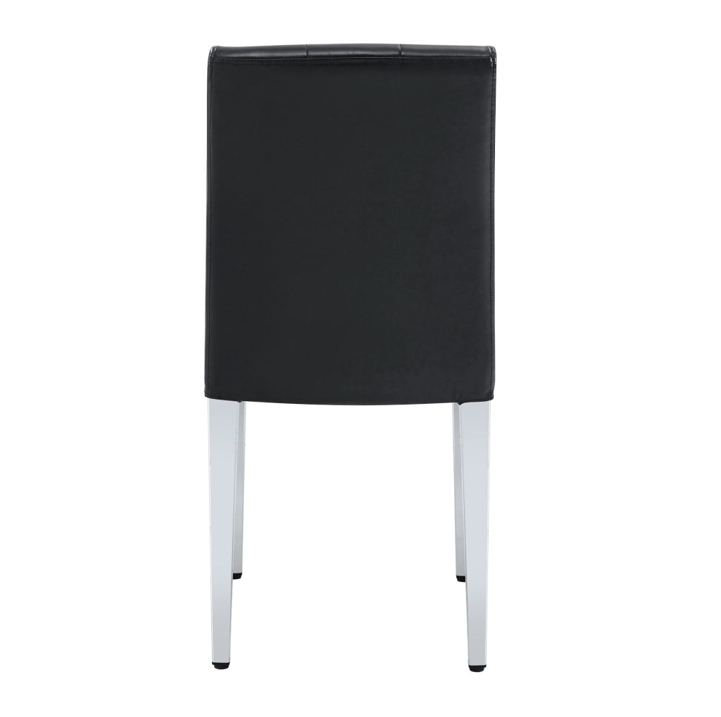 SEDIE da pranzo Set da 4 pezzi 89 cm Nero/Argento in PU e metallo