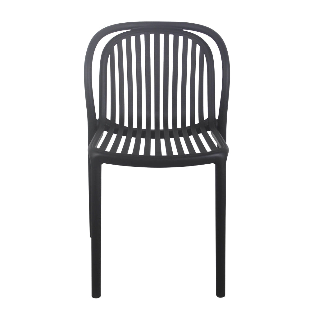 Oviala - Set di 4 sedie da giardino in plastica nera