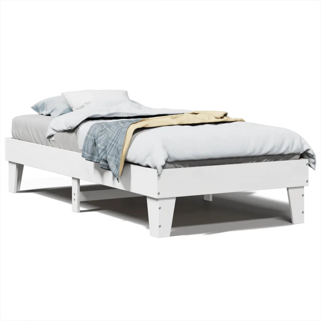 Letto senza Materasso-Struttura Letto Bianco 90x200 cm Legno Massello di Pino 371401