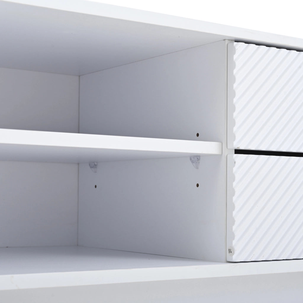 Mobile porta televisore bianco 200 cm con ante e cassetti