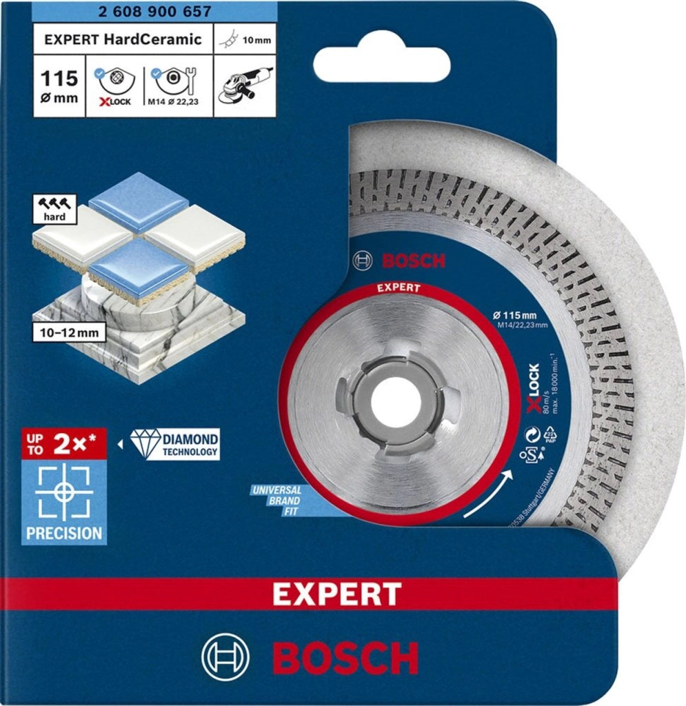 Bosch Expert HardCeramic X-LOCK Disco Diamantato per Taglio Ceramica 115 mm - 2608900657