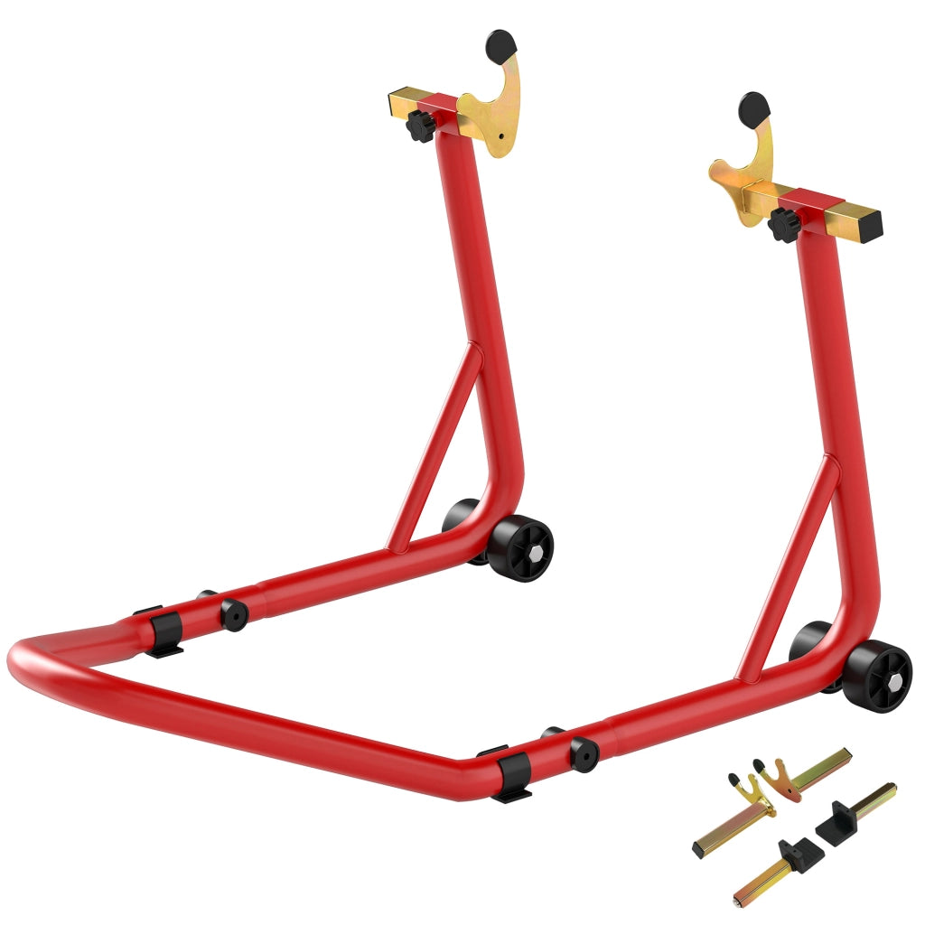 Blocca Ruota Moto per Pneumatico Posteriore ¨C Xylo ¨C Acciaio Forche Regolabili 544kg Rosso