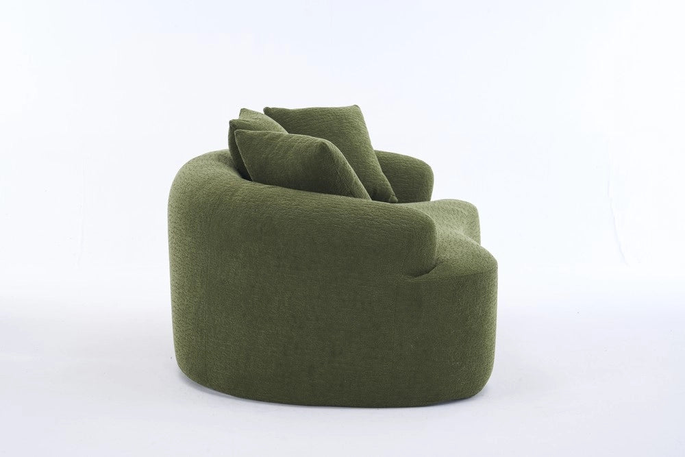 Divano 2 posti con cuscini ¨C Minimal ¨C Verde tessuto imbottito