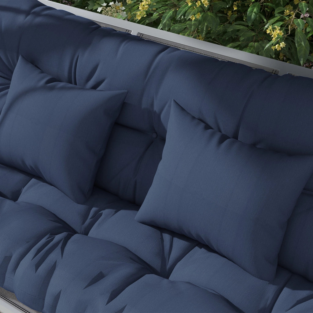 Set 4 Cuscini per Sedie ¨C Xylo ¨C 150x50cm Blu Navy Impermeabile con Lacci