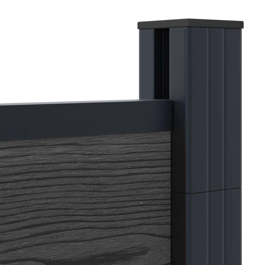Pannello di Recinzione 95 x 186 cm WPC e Alluminio Nero 42039078