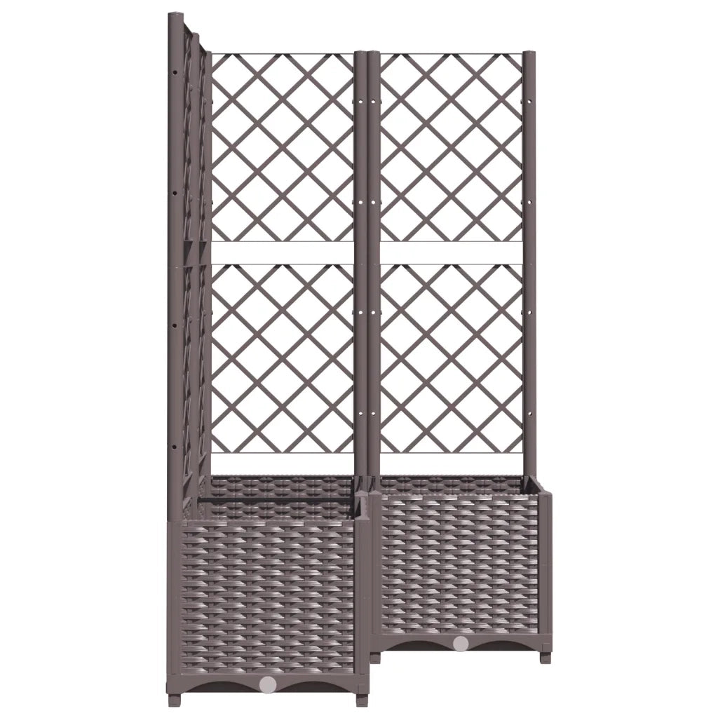 Fioriera da Giardino con Graticcio Marrone 80x80x136 cm in PP 318265
