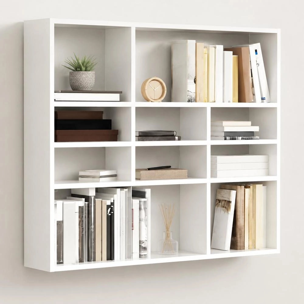 Wall Shelf White 90x16x78 Cm Wood Composite