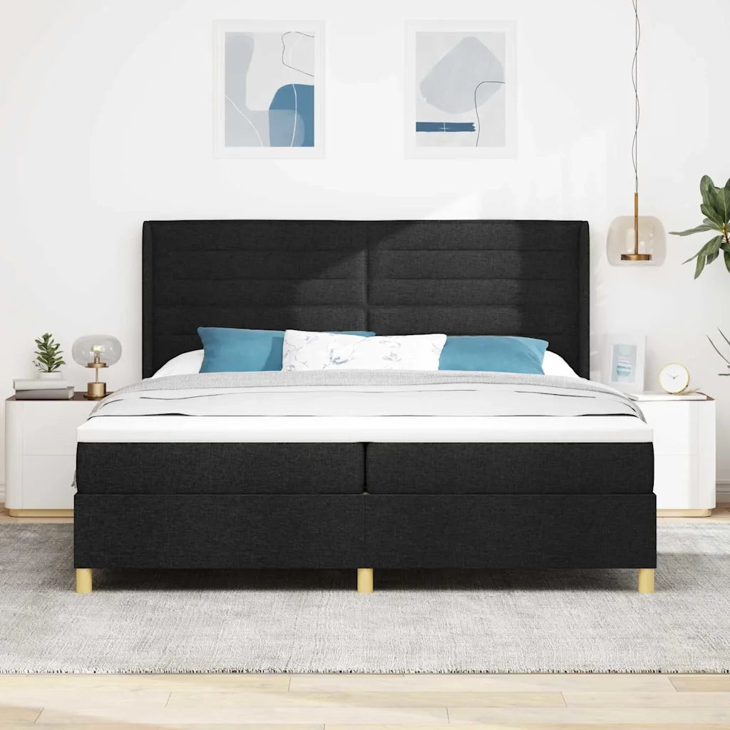Letto a molle con materasso Nero 200 x 200 cm Tessuto 3341793