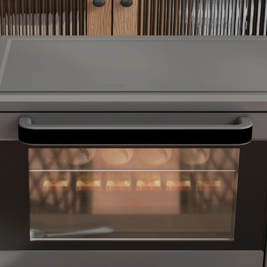 Mini Forno Elettrico 21L 1400W, Timer 60 Min, Temp 100-230°C, in Acciaio Inox Grigio, con Teglia e Griglia